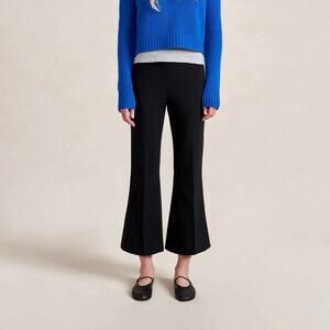 La Ligne Gaia Trouser Crop Kick Flare Pull on Pant Stretch Black XL CBK 90s